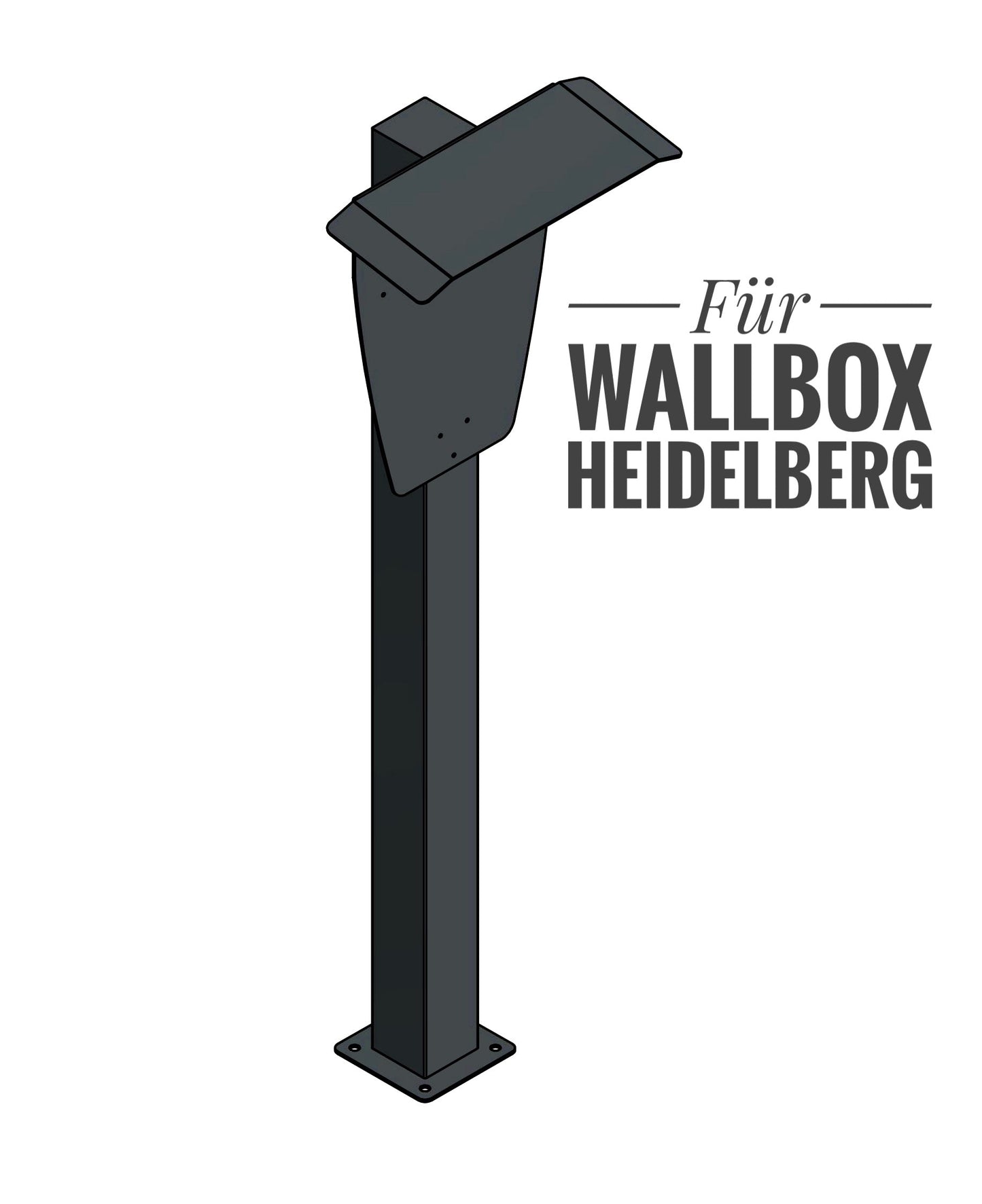 Doppel Ladesäule passend  für 2 Heidelberg Wallboxen mit Dach | Ständer | Standfuß | Stele