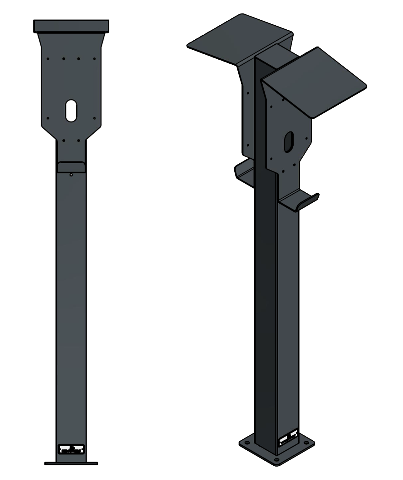 Dual Ladesäule "DUO" speziell für Easee Wallbox - Stele - Standfuß - Ständer