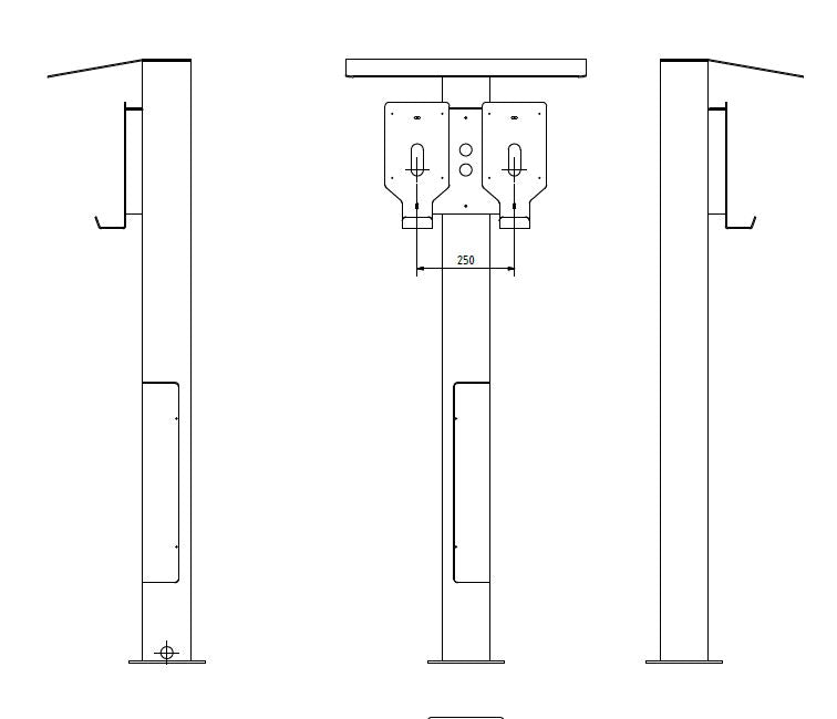 Dual Ladesäule "BESIDE" speziell für Easee Wallbox - Stele - Standfuß